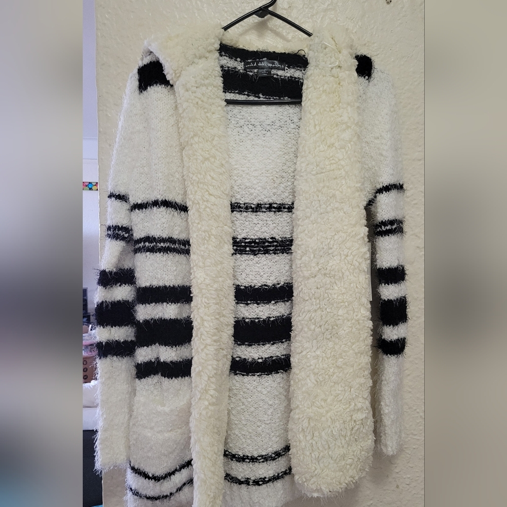 BLACK & OFF-WHITE CARDIGAN Large
